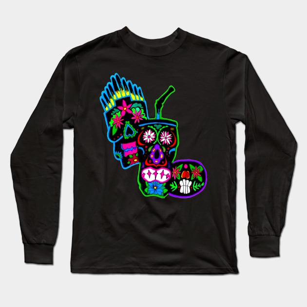 Day of the Dead Food Team Long Sleeve T-Shirt by Art of V. Cook